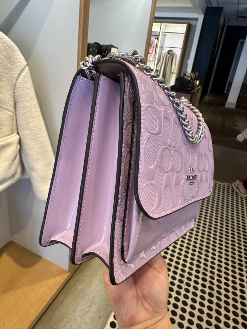 NWT! Coach CDA97 Klare Crossbody Bag In Signature Leather Light Violet/Silver - Picture 2 of 9